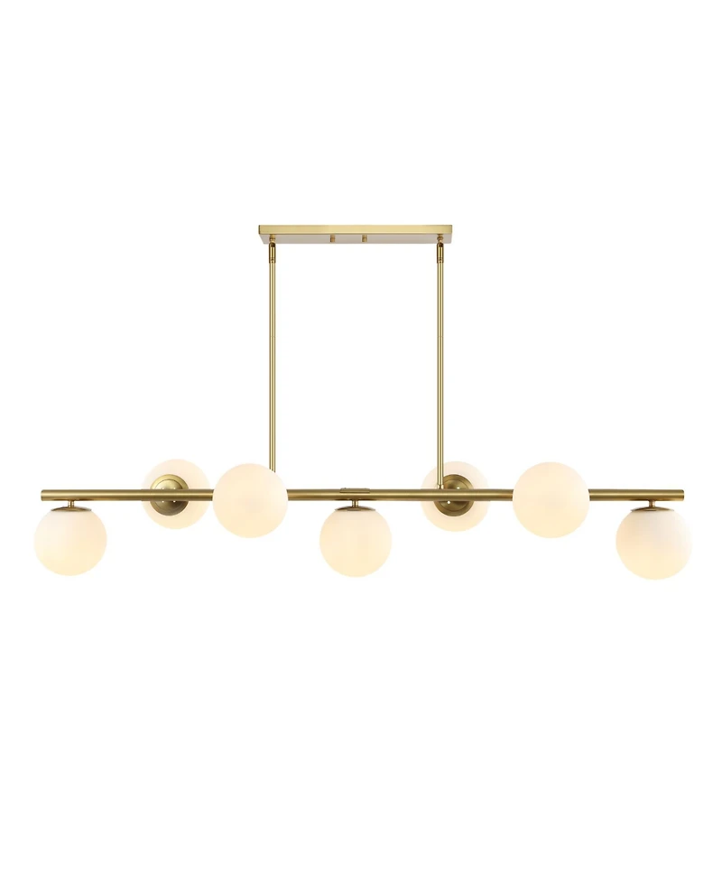 Luca Parisian 7-Light Modern Glam Iron Globe Linear Led Pendant