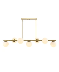Luca Parisian 7-Light Modern Glam Iron Globe Linear Led Pendant