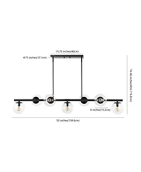 Luca Parisian 7-Light Modern Glam Iron Globe Linear Led Pendant
