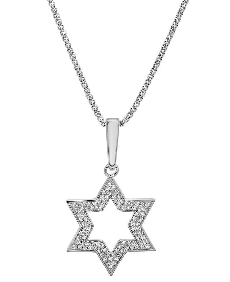 Men's Diamond Star of David 22" Pendant Necklace (1/2 ct. t.w.)