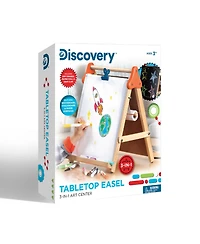 Discovery Kids 3-in-1 Tabletop Dry Erase Chalkboard Painting Art Easel, Wood Frame