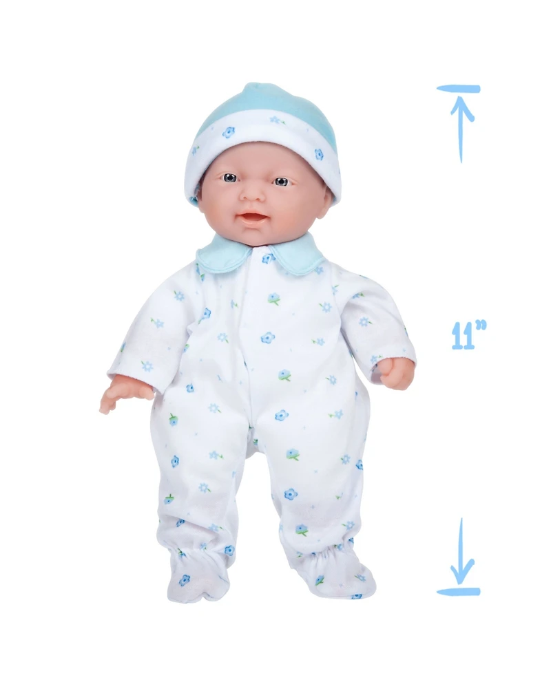 La Baby Caucasian 11" Soft Body Baby Doll Blue Outfit