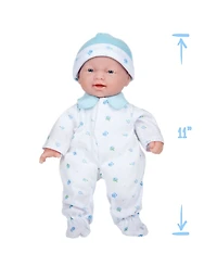 La Baby Caucasian 11" Soft Body Baby Doll Blue Outfit