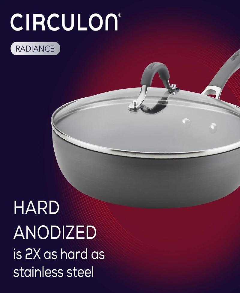 Circulon Radiance Hard-Anodized Nonstick 12" Covered Deep Skillet