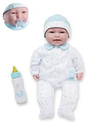 La Baby Caucasian 20" Soft Body Baby Doll Blue Outfit