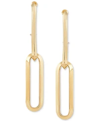 Polished Link Drop Earrings in 10k Gold