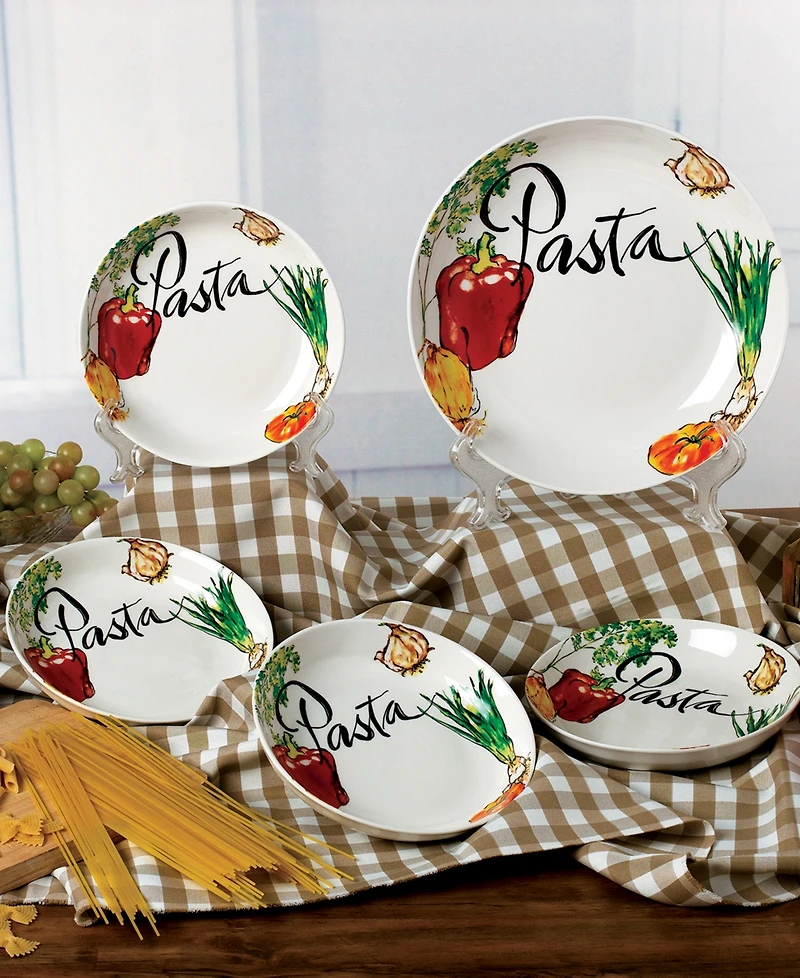 Vegetable Porcelain Pasta by Lorren Home Trends, Set of 5