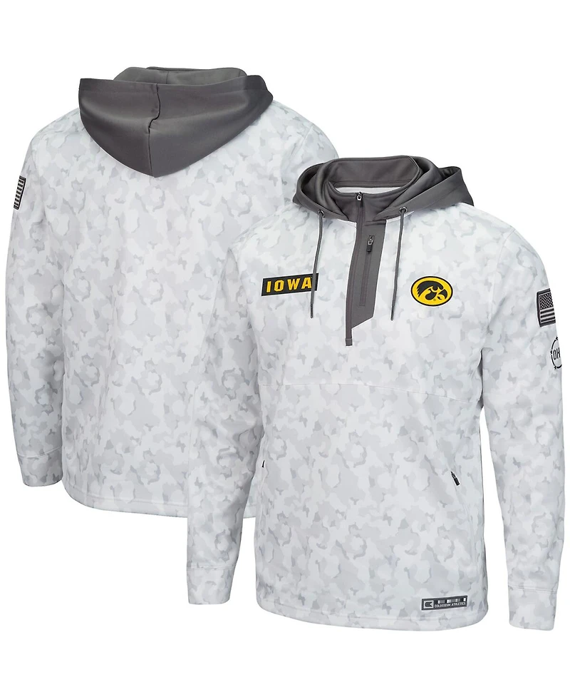Men's Arctic Camo Iowa Hawkeyes Oht Military-Inspired Appreciation Quarter-Zip Hoodie