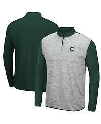 Men's Heathered Gray, Green Colorado State Rams Prospect Quarter-Zip Jacket