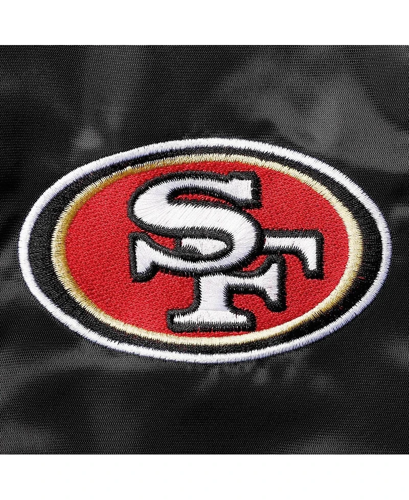 Men's Black San Francisco 49ers Locker Room Satin Varsity Full-Snap Jacket