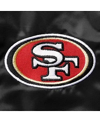 Men's Black San Francisco 49ers Locker Room Satin Varsity Full-Snap Jacket