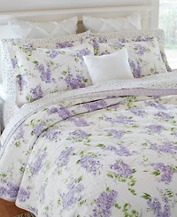 Laura Ashley Keighley Cotton Reversible 2 Piece Quilt Set, Twin