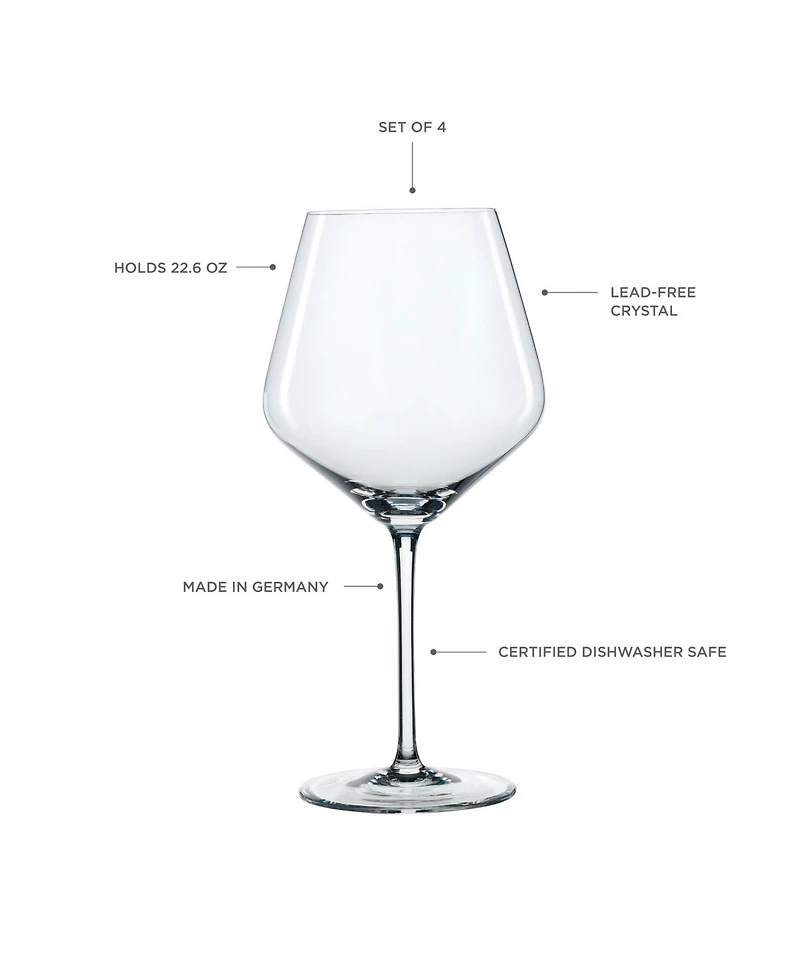 Spiegelau Style Burgundy Wine Glasses, Set of 4, 22.6 Oz