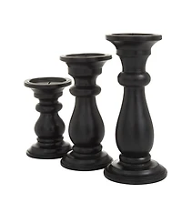 Wood French Country Candle Holder, Set of 3