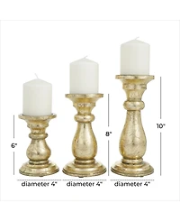 Wood French Country Candle Holder, Set of 3