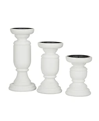 Mango Wood French Country Candle Holder, Set of 3