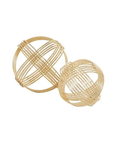 Metal Modern Geometric Sculpture, Set of 2