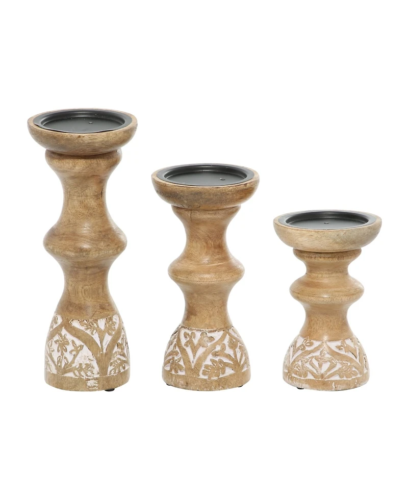 Mango Wood Country Cottage Candle Holder