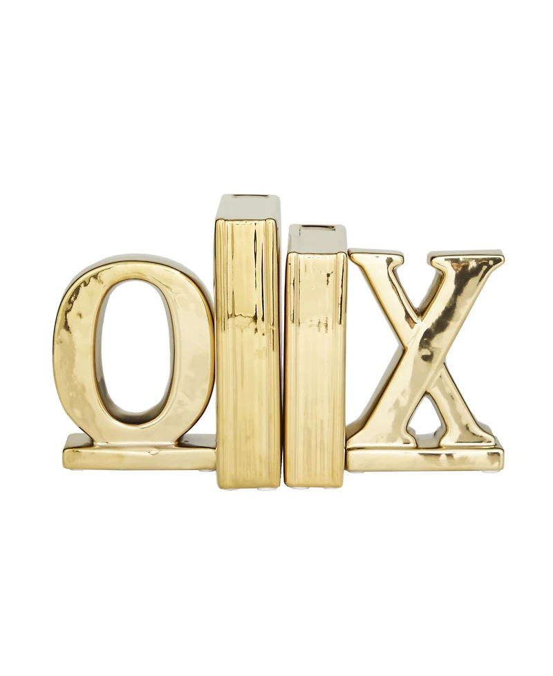 CosmoLiving by Cosmopolitan Ceramic Glam X, O Sculpture, Set of 4