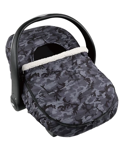 The Peanutshell Car Seat Cover, Winter Carseat Canopy, Car Seat Cover for Baby Boys, Black Camo