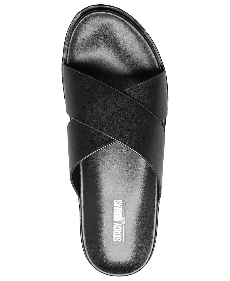 Stacy Adams Men's Montel Cross Strap Slide Sandal