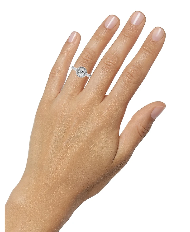 Diamond Round Halo Engagement Ring (3/4 ct. t.w.) in 14k White Gold
