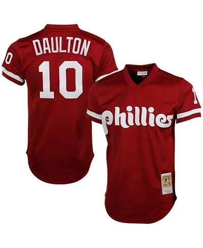 Men's Darren Daulton Red Philadelphia Phillies Cooperstown Mesh Batting Practice Jersey
