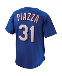 Men's Mike Piazza Royal New York Mets Cooperstown Collection Mesh Batting Practice Button-Up Jersey