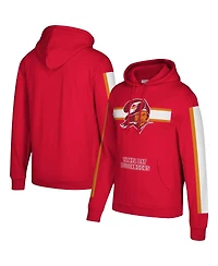 Men's Red Tampa Bay Buccaneers Three Stripe Pullover Hoodie