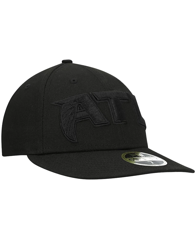 Men's Black Atlanta Falcons Alternate Logo Black on Black Low Profile 59FIFTY Ii Fitted Hat