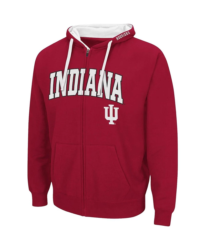 Men's Cardinal Indiana Hoosiers Big and Tall Full-Zip Hoodie