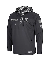 Men's Charcoal Michigan State Spartans Oht Military-Inspired Appreciation Digi Camo Quarter-Zip Hoodie