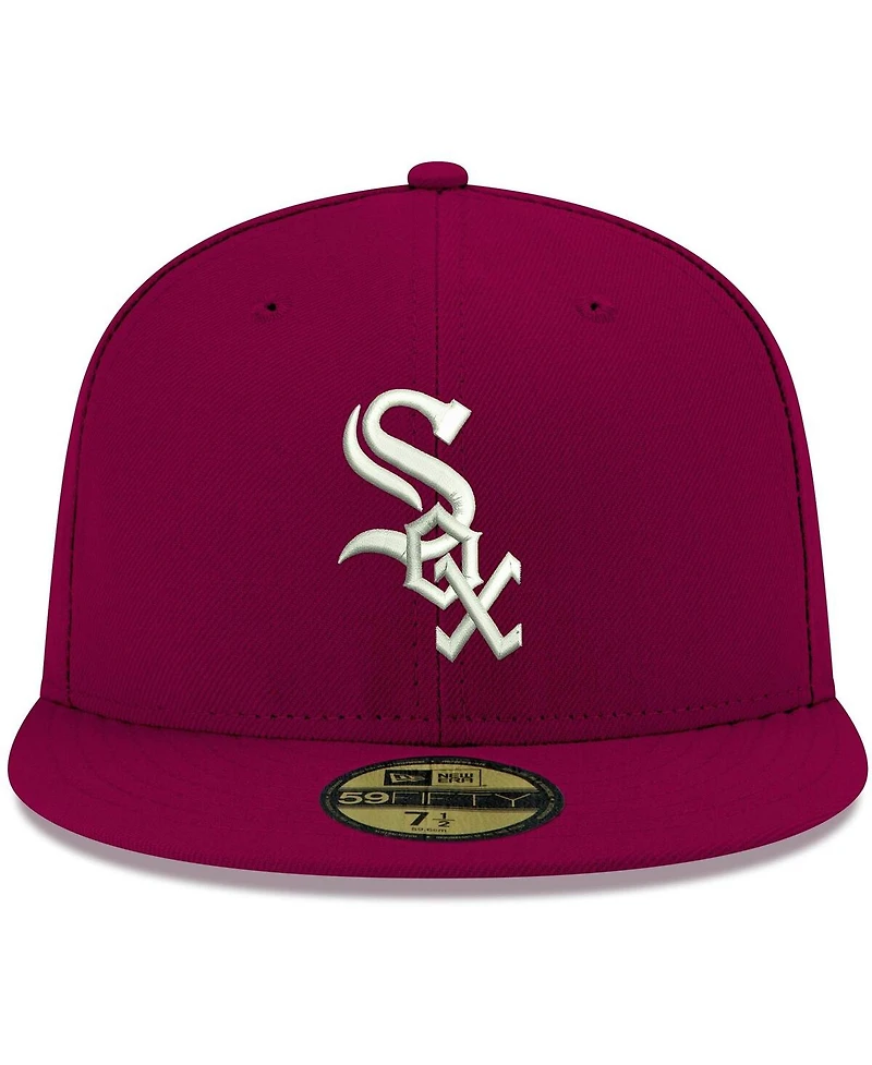 Men's Cardinal Chicago White Sox Logo 59FIFTY Fitted Hat