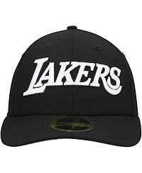 Men's Black Los Angeles Lakers Team Logo Low Profile 59FIFTY Fitted Hat