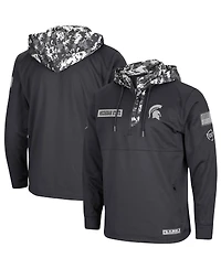 Men's Charcoal Michigan State Spartans Oht Military-Inspired Appreciation Digi Camo Quarter-Zip Hoodie
