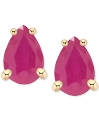 Sapphire Pear-Cut Stud Earrings (1 ct. t.w.) 14k Gold (Also Emerald & Ruby)