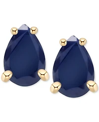 Sapphire Pear-Cut Stud Earrings (1 ct. t.w.) 14k Gold (Also Emerald & Ruby)