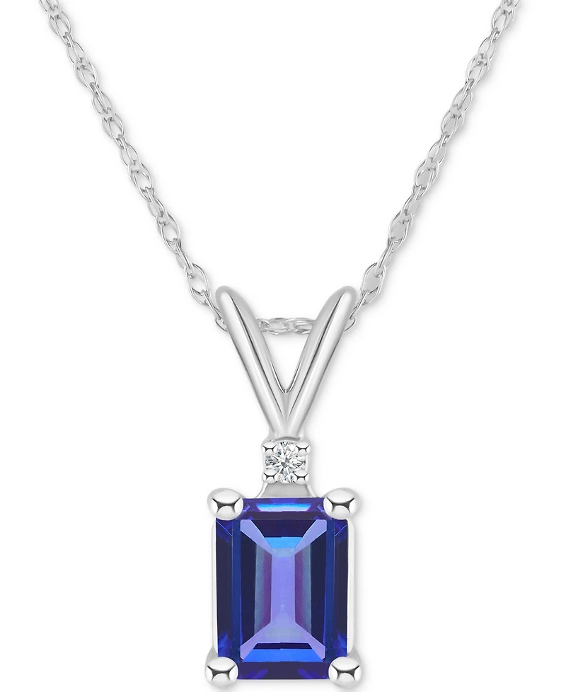 Tanzanite (1 ct. t.w.) & Diamond Accent 18" Pendant Necklace 14k Gold or White