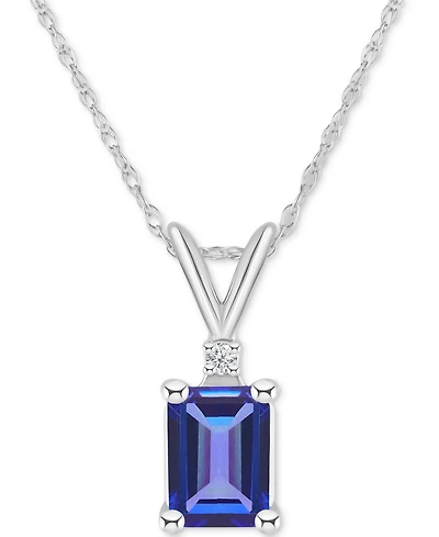 Tanzanite (1 ct. t.w.) & Diamond Accent 18" Pendant Necklace 14k Gold or White