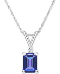 Tanzanite (1 ct. t.w.) & Diamond Accent 18" Pendant Necklace 14k Gold or White