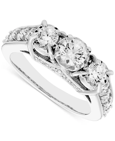 Diamond 3-Stone Ring (1 1/2 ct. t.w.) in 14k White Gold