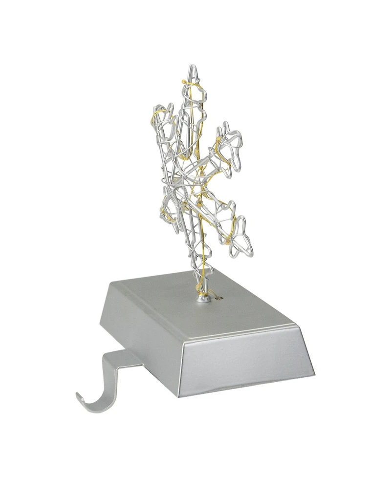 7.5" Led Lighted Wired Snowflake Christmas Stocking Holder