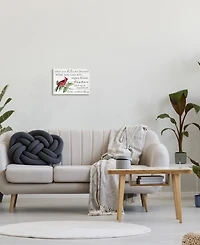 Stupell Industries Believe Love Never Dies Inspirational Cardinal Bird Word Design Wall Plaque Art