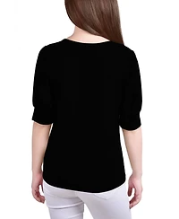 Ny Collection Petite Short Sleeve Balloon Top