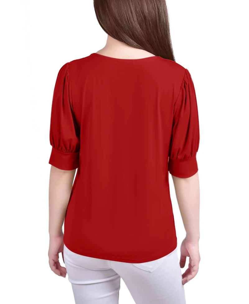 Ny Collection Petite Short Sleeve Balloon Top