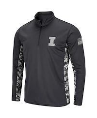 Men's Charcoal Illinois Fighting Illini Oht Military-Inspired Appreciation Digi Camo Quarter-Zip Jacket