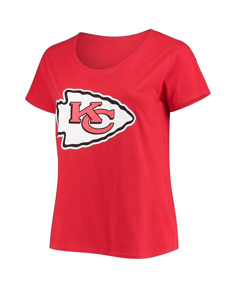 Women's Patrick Mahomes Red Kansas City Chiefs Plus Name and Number V-Neck T-shirt