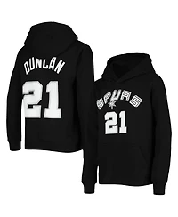 Big Boys Tim Duncan Black San Antonio Spurs Hardwood Classics Name and Number Pullover Hoodie
