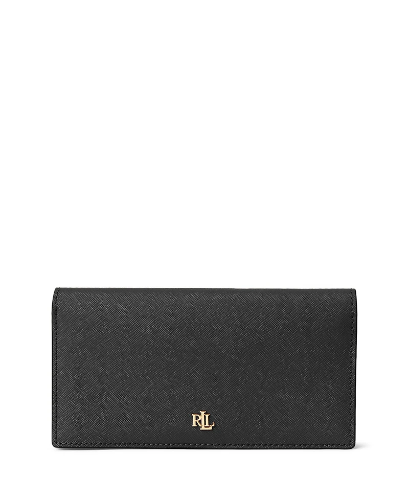 Lauren Ralph Crosshatch Leather Slim Snapped-Closure Wallet