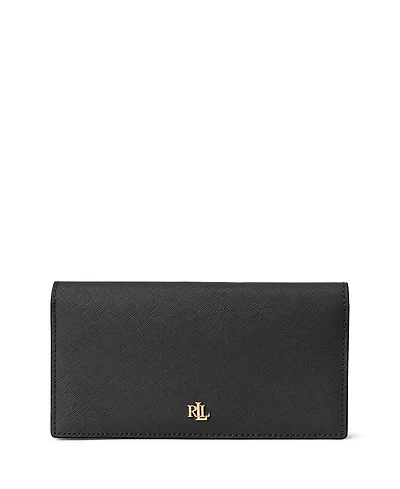 Lauren Ralph Crosshatch Leather Slim Snapped-Closure Wallet